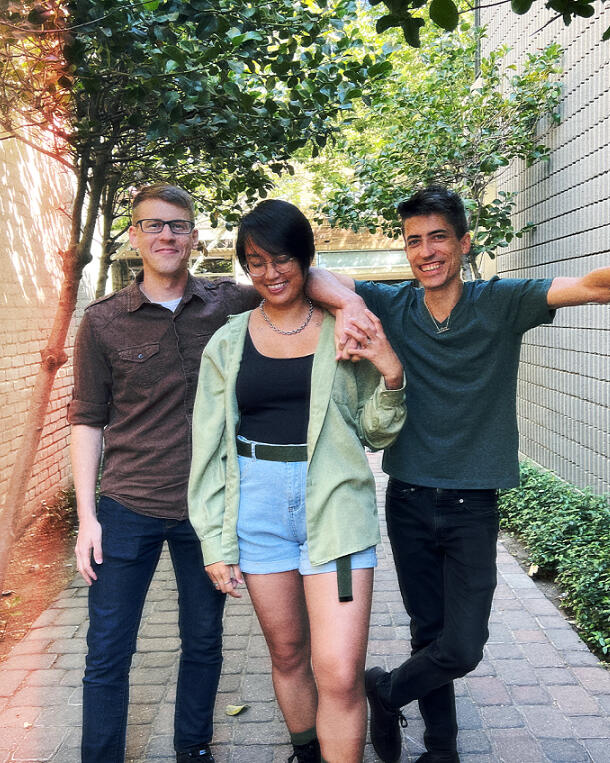 From left to right: Ciara Williams, Wesley Williams, and Colin Danks of sorry machine.